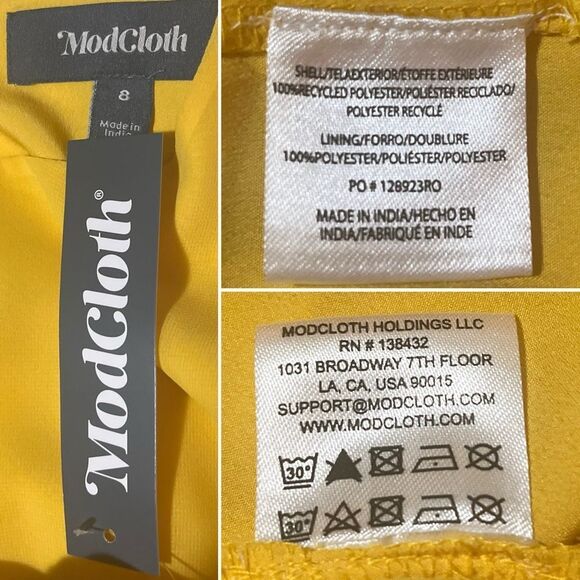 Modcloth Yellow How Sweet It Is Mini Shift Dress Sunny Bright 8 70s Retro NWT - Picture 12 of 13